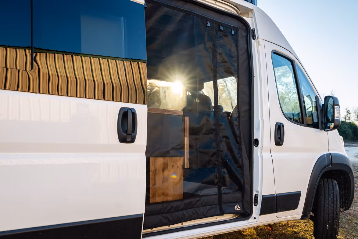 Finished campervan exterior outside the workshop
