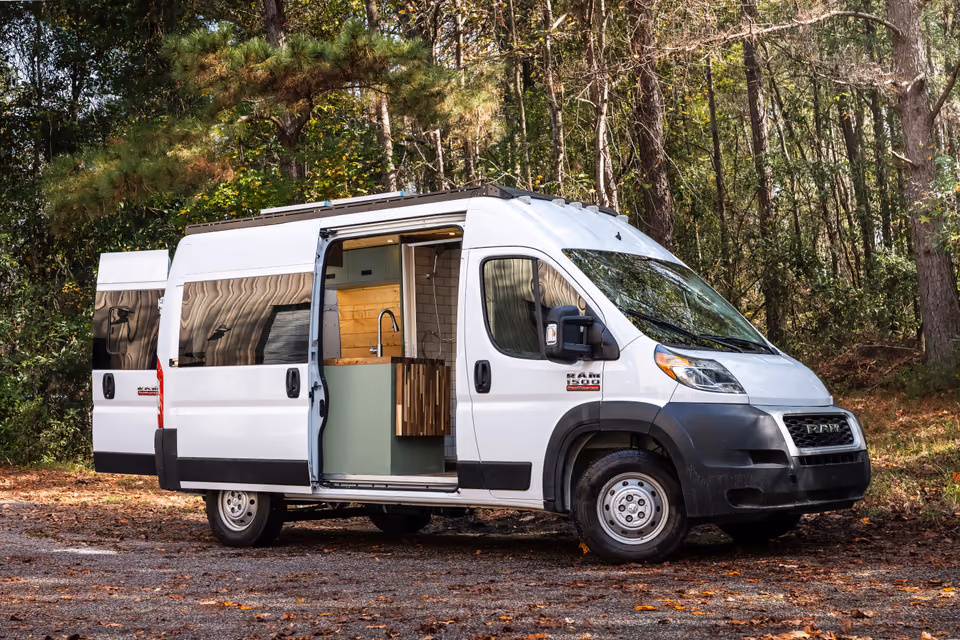 Set floorplan campervan interior placeholder for the upcoming turnkey model